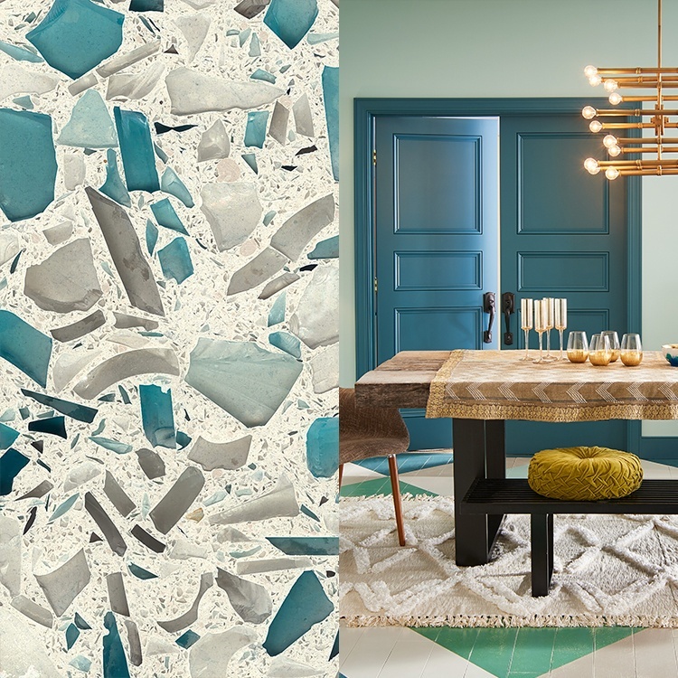 2017 Color Trends: Pairing BEHR Paint Colors for Recycled Glass Countertops