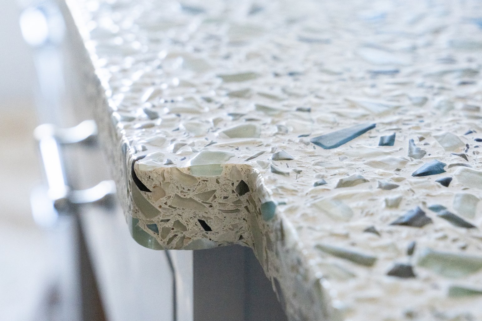 Introducing Sea Pearl, The Crushed Glass Countertop with the Feel of A