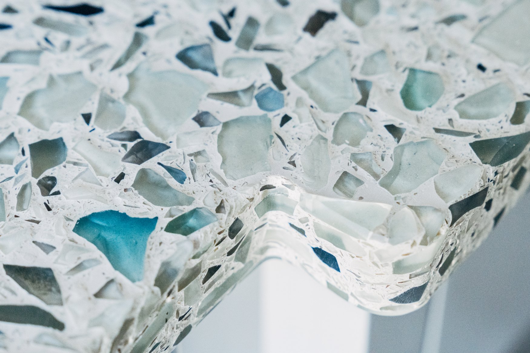 Introducing Sea Pearl, The Crushed Glass Countertop with the Feel of A
