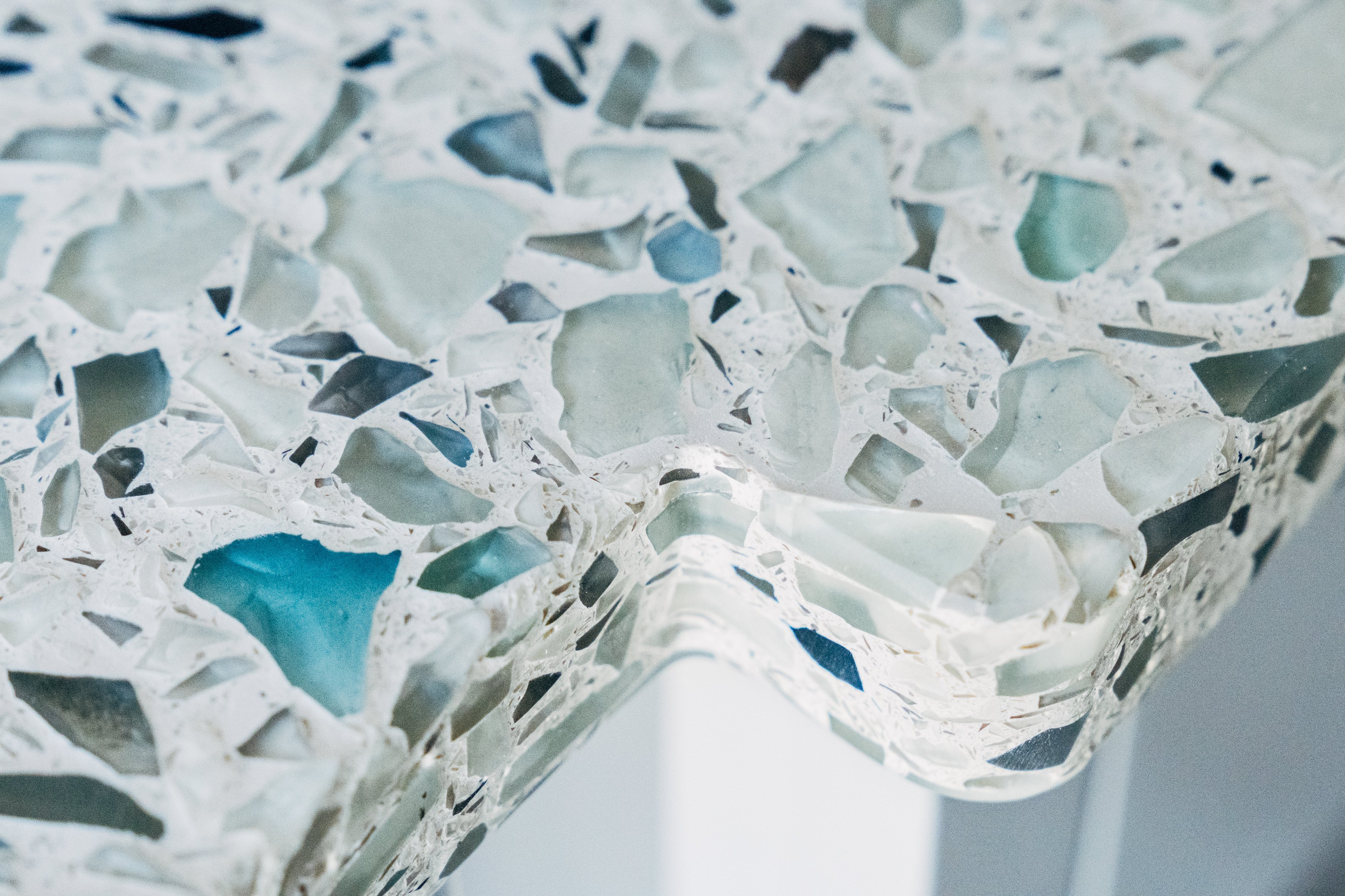 Introducing Sea Pearl, The Crushed Glass Countertop with the Feel of A