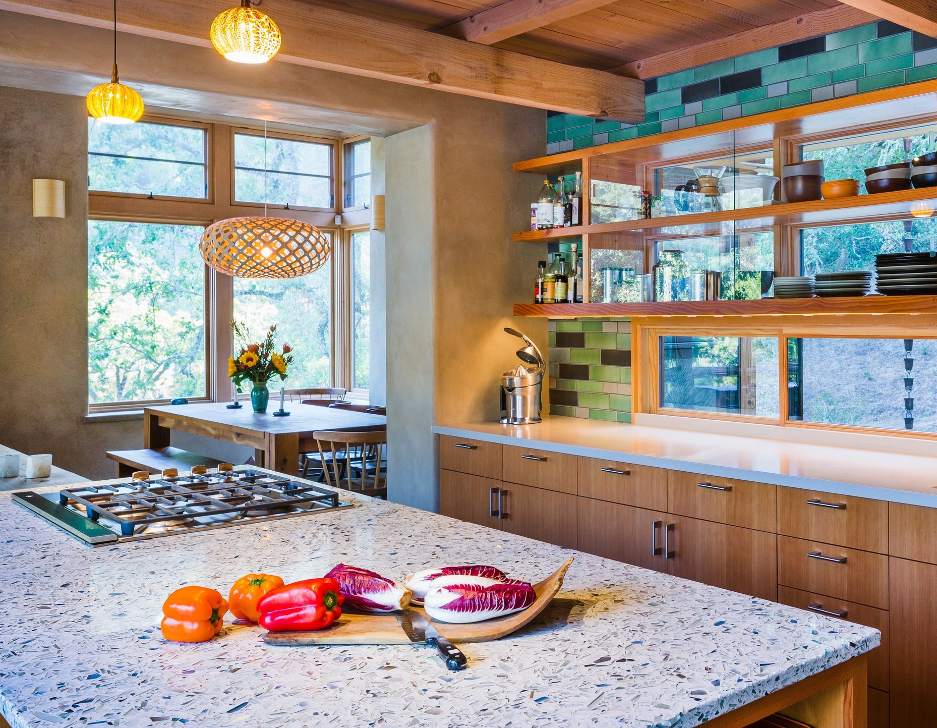 2017 Color Trends Pairing BEHR Paint Colors for Recycled Glass Countertops